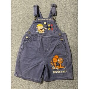 Vintage Bob The Builder Denim Toddler Bib Overalls Shortalls Boys Y2K 5T‎